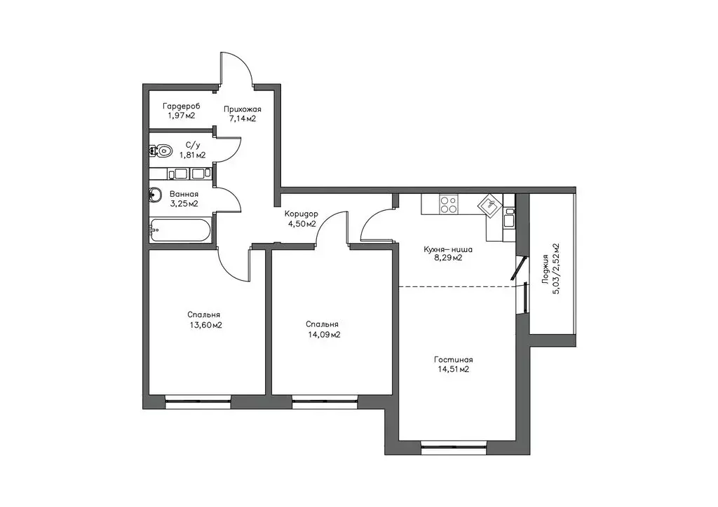 2-комнатная квартира: Оренбург, проспект Победы, 153 (72 м) - Фото 0