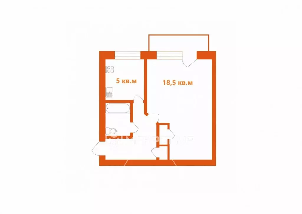 Квартира, 1 комната, 31.5 м - Фото 1
