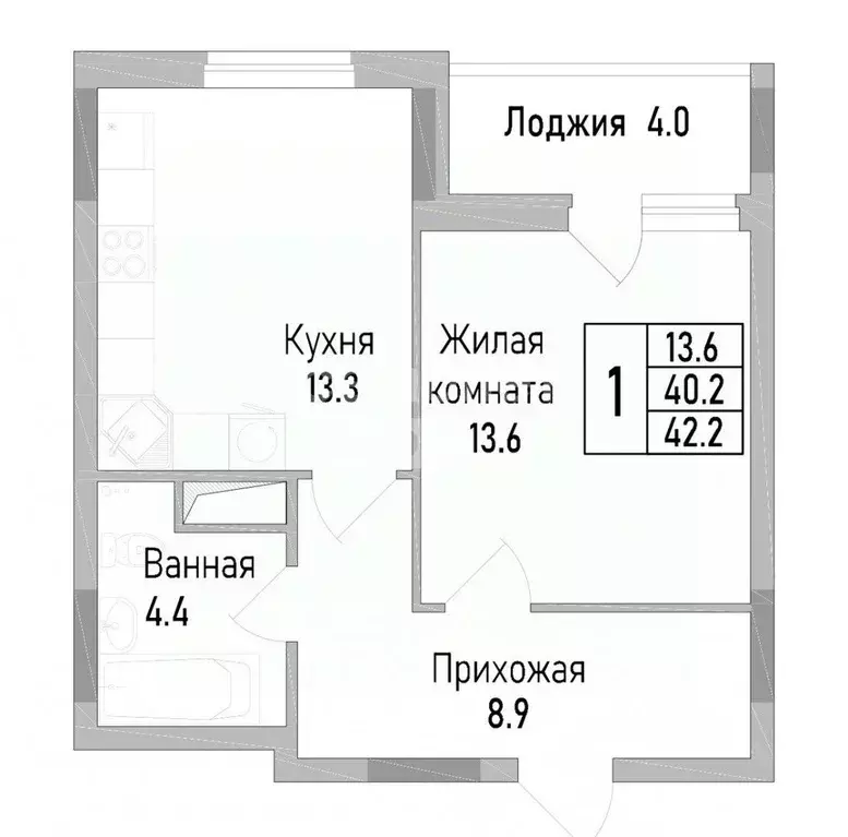 1-к кв. Липецкая область, Липецк ул. Тельмана, 120 (42.2 м) - Фото 2