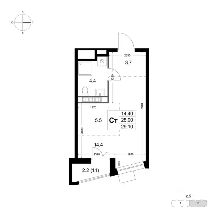 Студия Московская область, Люберцы городской округ, Красково пгт, пос. ... - Фото 1