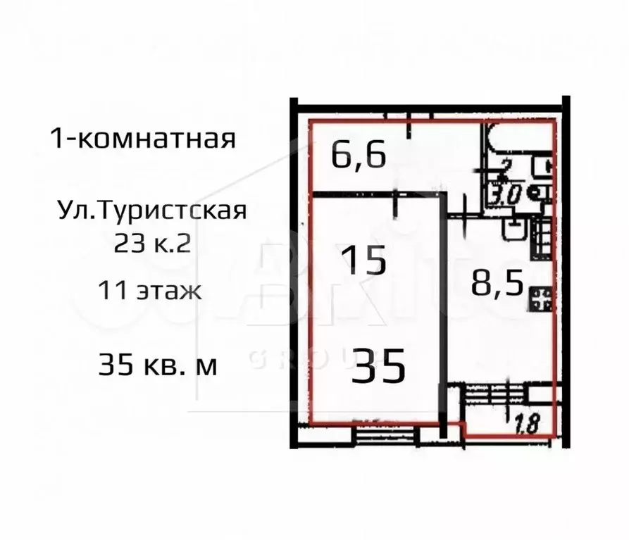 1-к. квартира, 35 м, 11/27 эт. - Фото 0