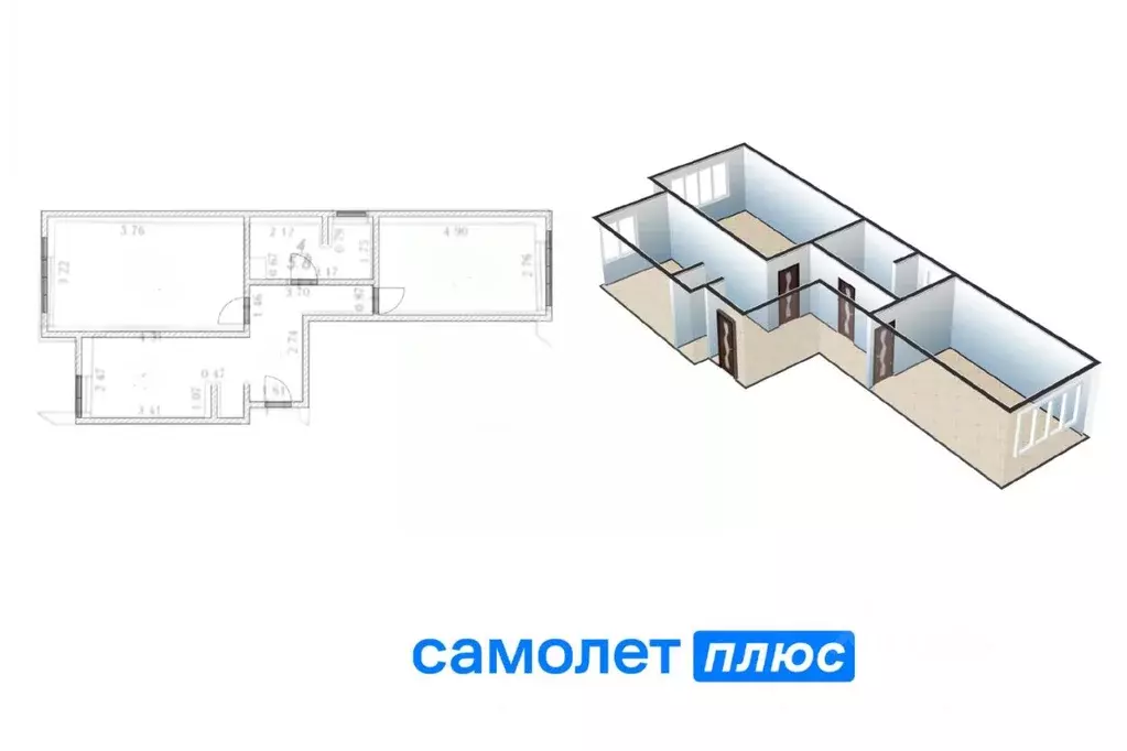 3-к кв. Кемеровская область, Кемерово ул. Веры Волошиной, 40 (57.1 м) - Фото 1