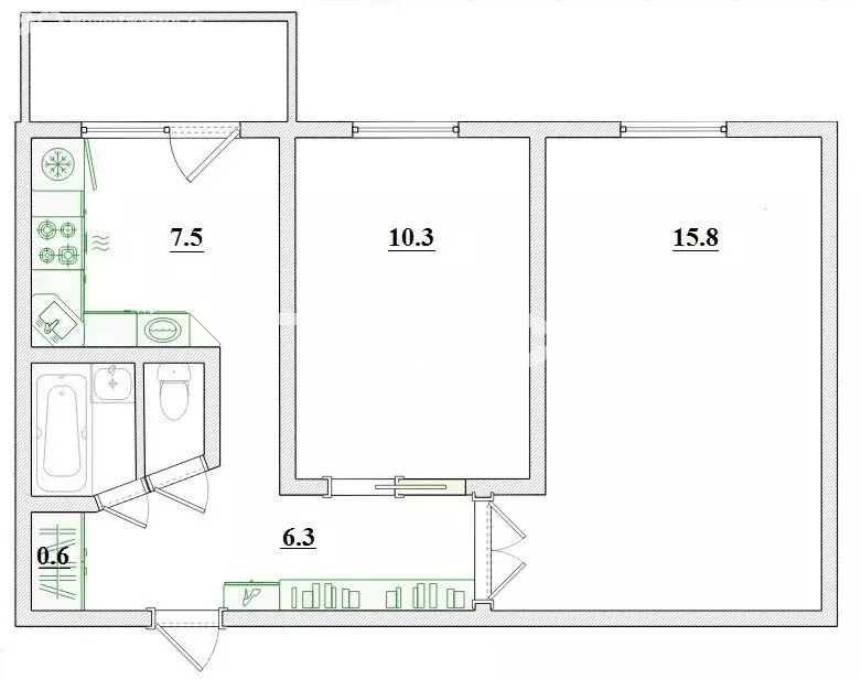 2-комнатная квартира: Воронеж, улица Хользунова, 92 (43.4 м) - Фото 1