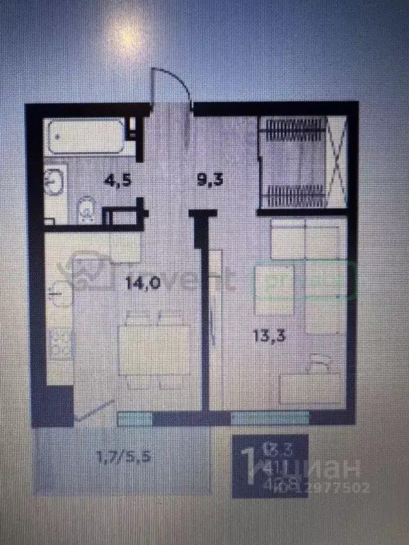 1-к кв. Калининградская область, Калининград ул. 3-я Большая Окружная, ... - Фото 1