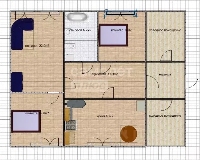 Дом в Алтайский край, Бийск Кирпичная ул., 11 (85 м) - Фото 2