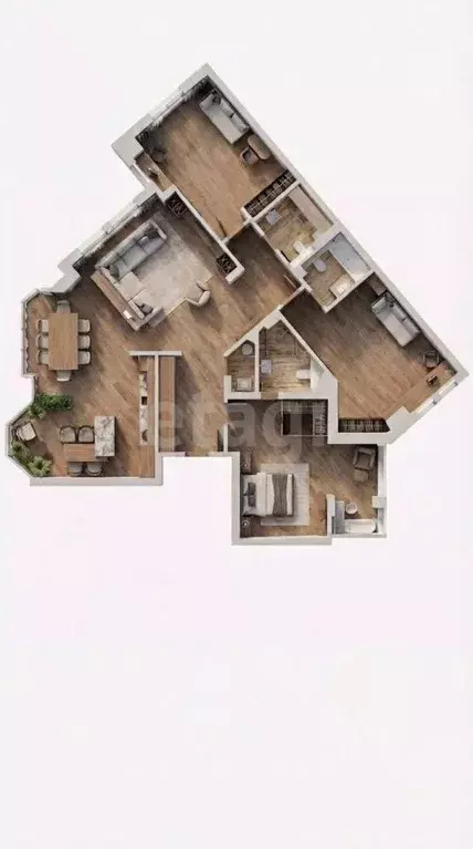 3-к кв. Татарстан, Казань ул. Бехтерева, 9А (164.8 м) - Фото 2