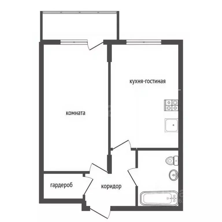 1-к кв. Воронежская область, Воронеж ул. 45-й Стрелковой Дивизии, 257 ... - Фото 2