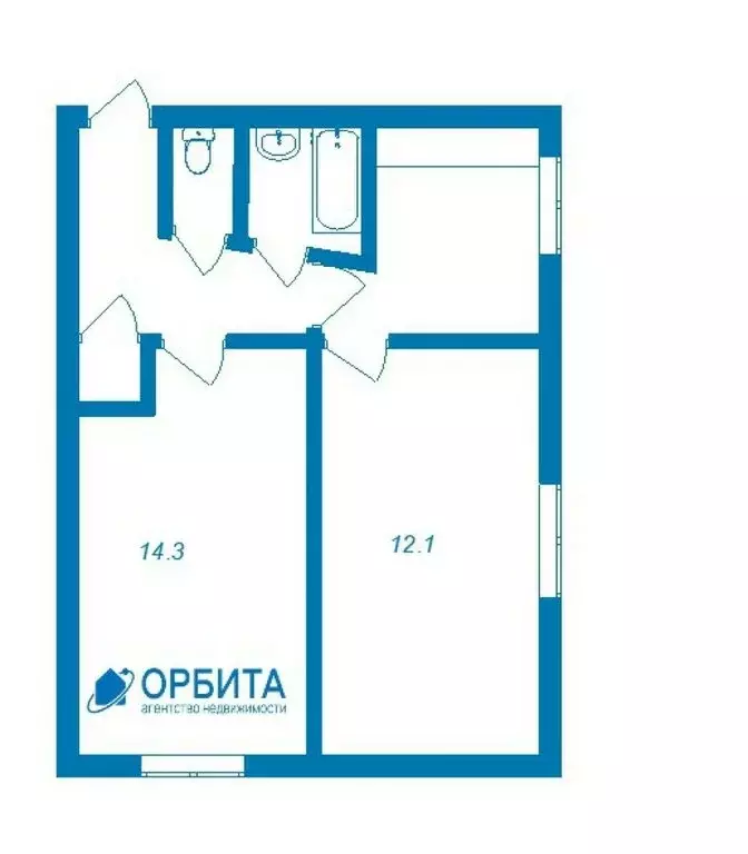 2-комнатная квартира: Тюмень, Волгоградская улица, 107 (40 м) - Фото 0