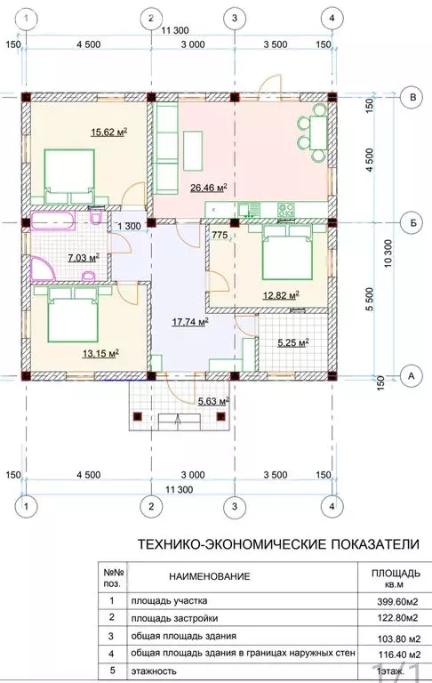 Дом в село Мысхако, улица имени Дмитрия Ворошилова, 39Д (115 м) - Фото 1