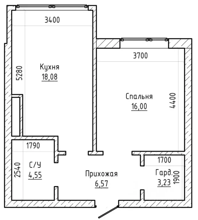 1-к кв. Кабардино-Балкария, Нальчик ул. Ватутина, 29Б/В (50.39 м) - Фото 2