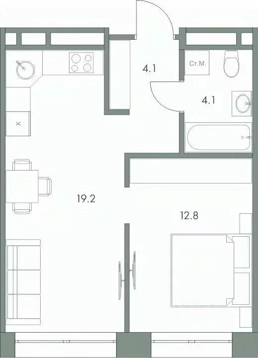 1-к кв. Ханты-Мансийский АО, Ханты-Мансийск Красноармейская ул., 45 ... - Фото 0