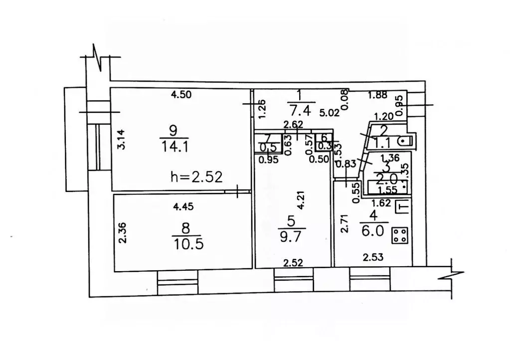 3-к кв. Кировская область, Киров ул. Молодой Гвардии, 74 (52.0 м) - Фото 1