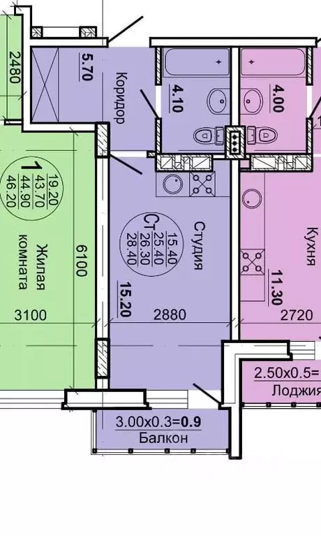 1-к кв. Ростовская область, Ростов-на-Дону ул. Тимошенко, 5А (28.0 м) - Фото 0