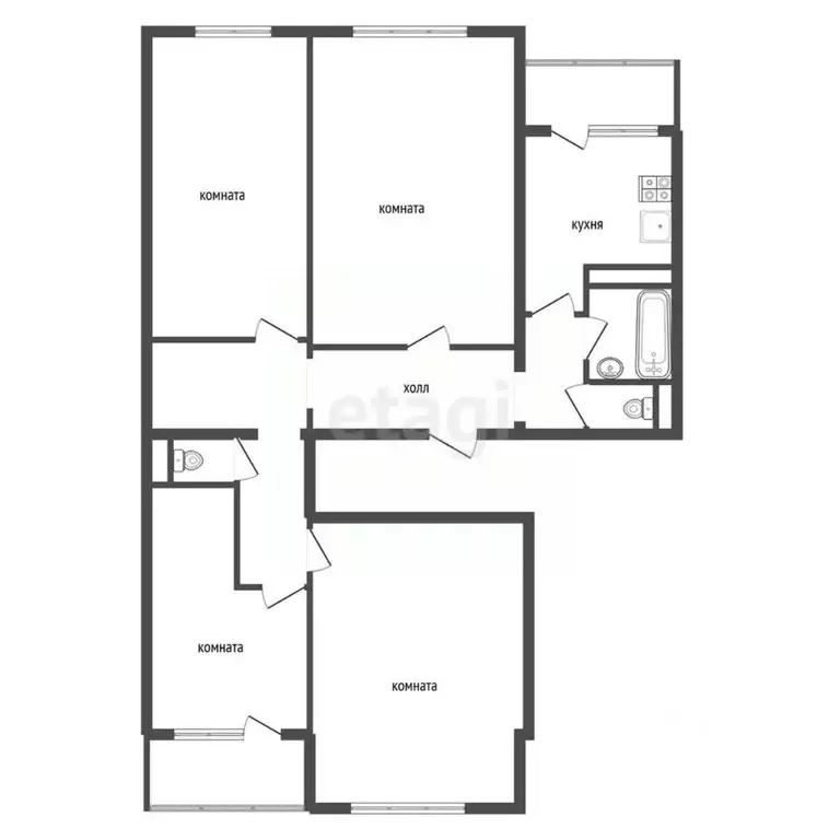 4-к кв. Воронежская область, Воронеж ул. Коренцова, 9 (93.1 м) - Фото 1
