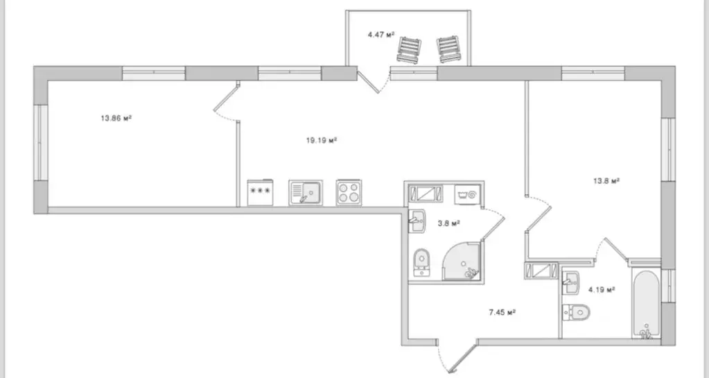 2-к кв. Санкт-Петербург Белоостровская ул., 10к2 (62.5 м) - Фото 1