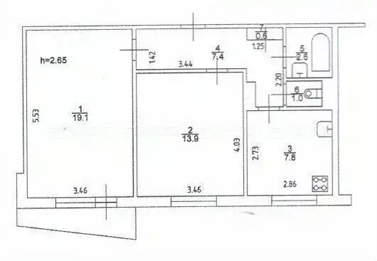 2-к кв. Татарстан, Казань ул. Маршала Чуйкова, 89 (52.4 м) - Фото 2
