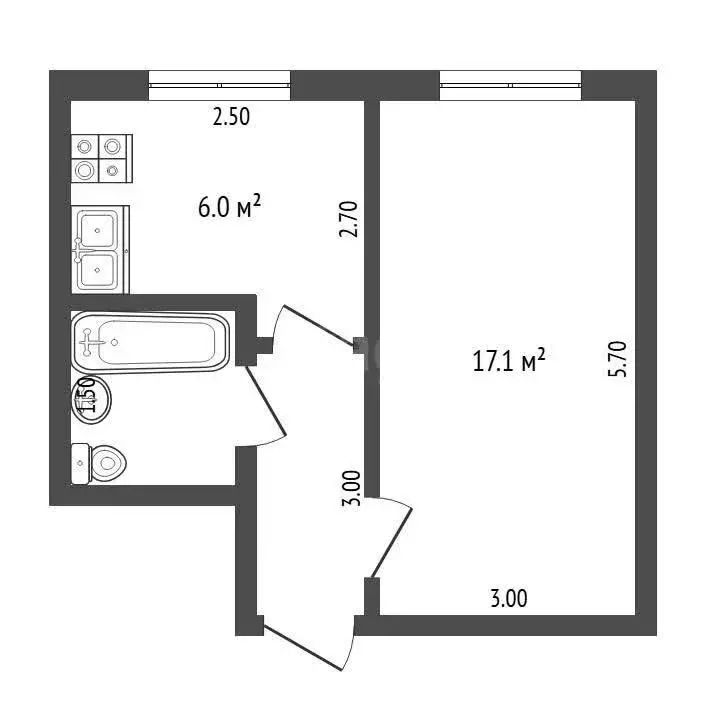 1-комнатная квартира: Феодосия, Советская улица, 12 (29.7 м) - Фото 1