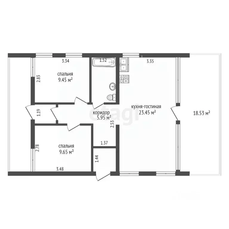 Дом в Пермский край, Полюдовский кв-л ул. Просторная, 3 (85 м) - Фото 2