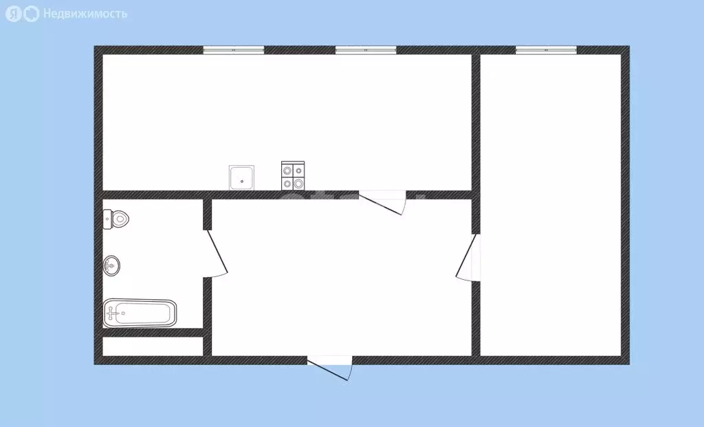 1-комнатная квартира: Черкесск, Октябрьская улица, 9Нк4 (45.6 м) - Фото 1