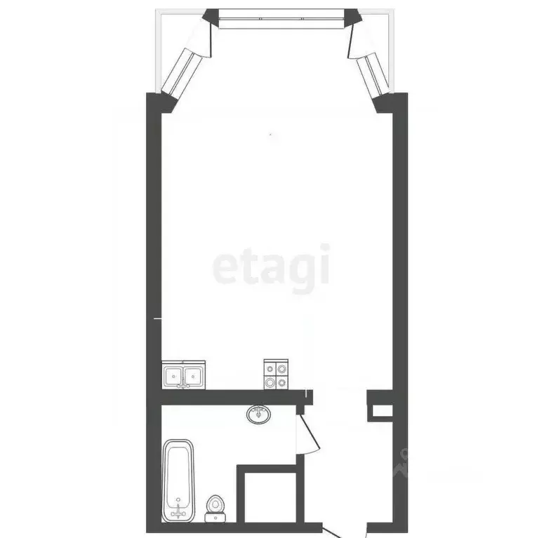 Студия Севастополь ул. Парковая, 11 (42.2 м) - Фото 2