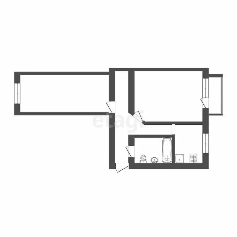 2-комнатная квартира: Саранск, улица Ульянова, 81 (43 м) - Фото 1