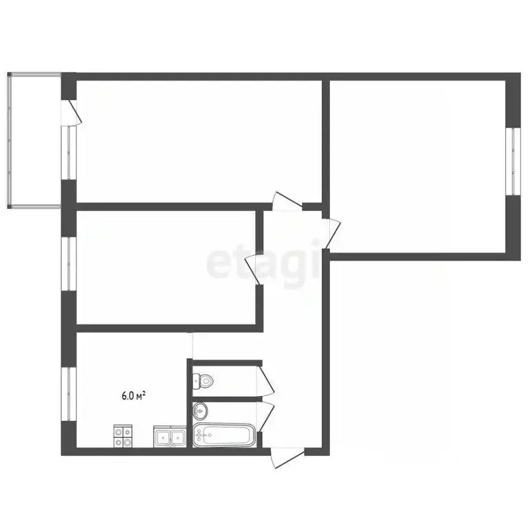 3-к кв. Московская область, Дмитров имени К.А. Аверьянова мкр, 4 (61.0 ... - Фото 1