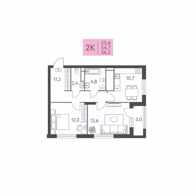 2-к кв. Пермский край, Пермь ул. Левченко, 8 (56.2 м) - Фото 0