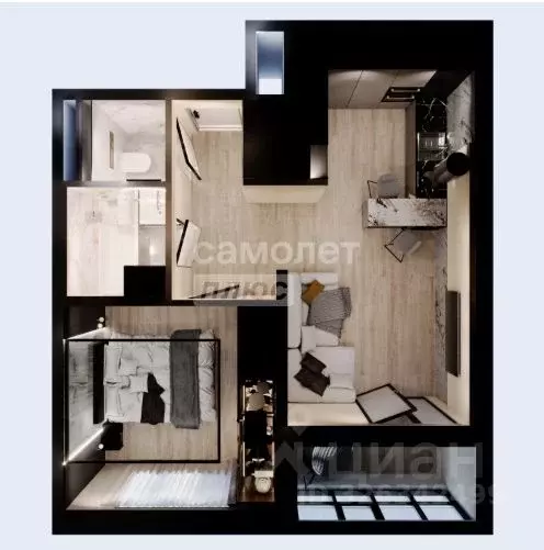 2-к кв. Сахалинская область, Южно-Сахалинск просп. Мира, 381 (43.56 м) - Фото 1