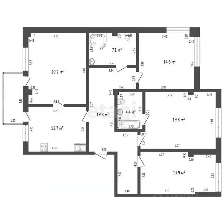 4-к кв. Севастополь ул. Ялтинская, 7А (112.5 м) - Фото 2