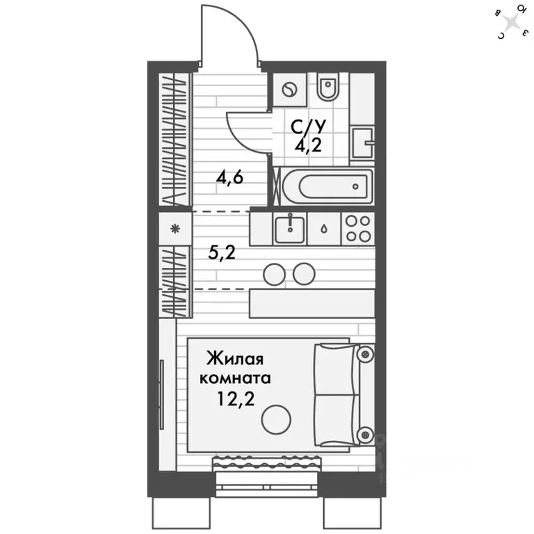 Студия Приморский край, Владивосток Снеговая Падь мкр, ул. Адмирала ... - Фото 2