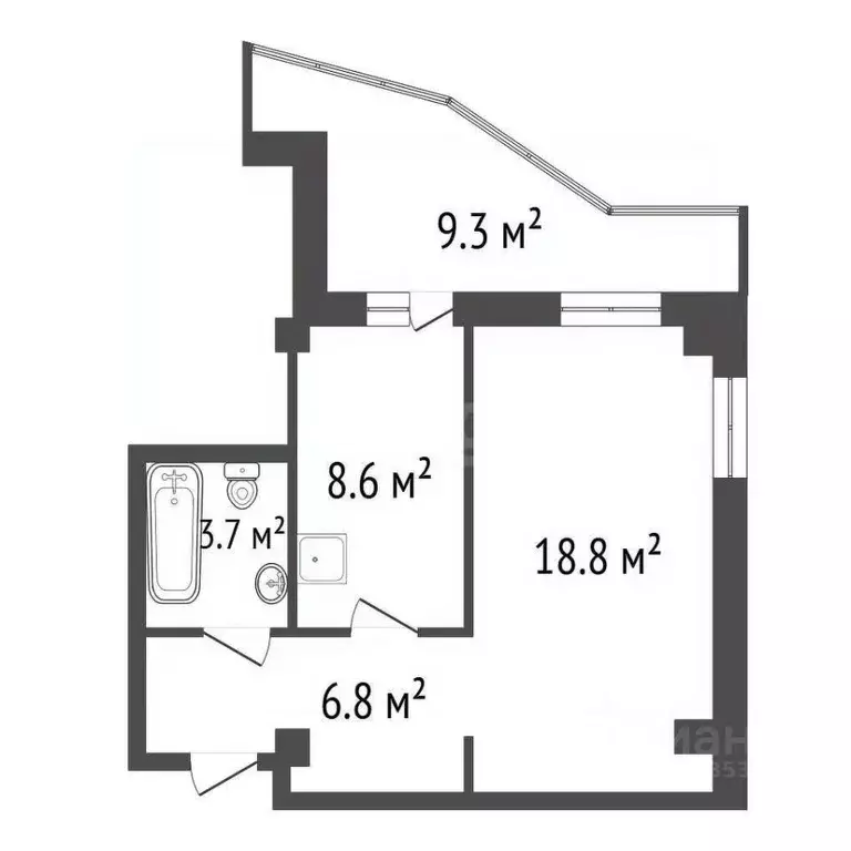 1-к кв. Красноярский край, Красноярск Соколовская ул., 80А (37.2 м) - Фото 2