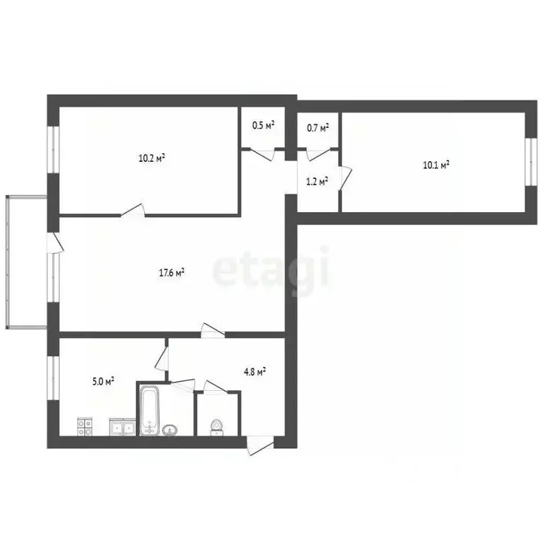 3-к кв. Севастополь просп. Юрия Гагарина, 32 (53.6 м) - Фото 0
