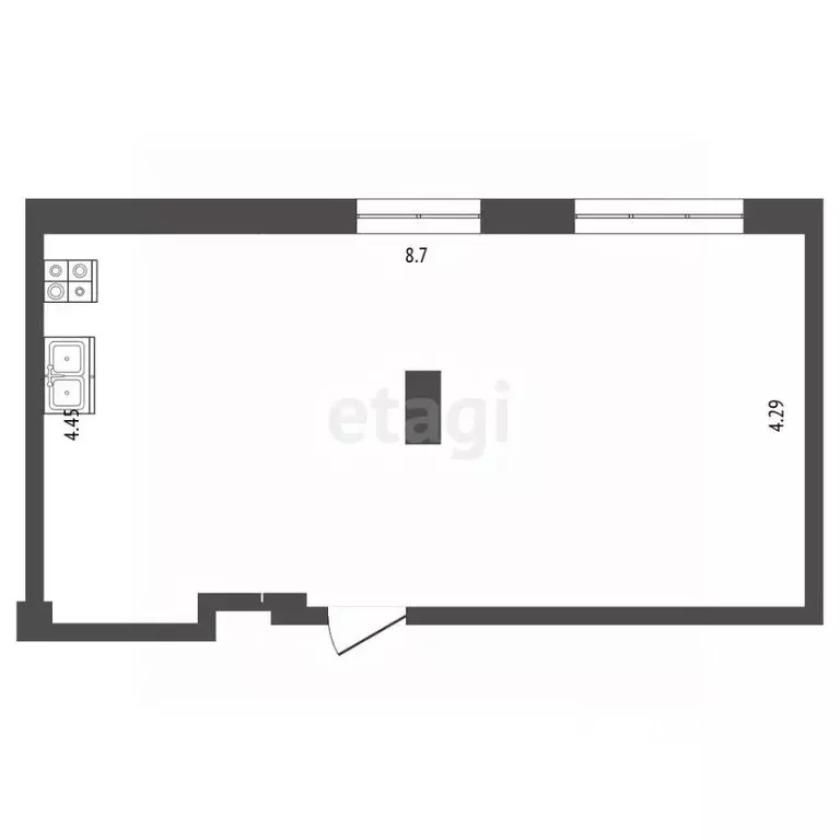 Студия Крым, Симферополь ул. Луговая (37.0 м) - Фото 1