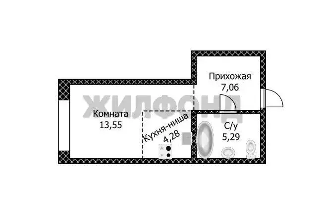 Квартира-студия: Южный, Южный тракт, 15к1 (30.18 м) - Фото 1