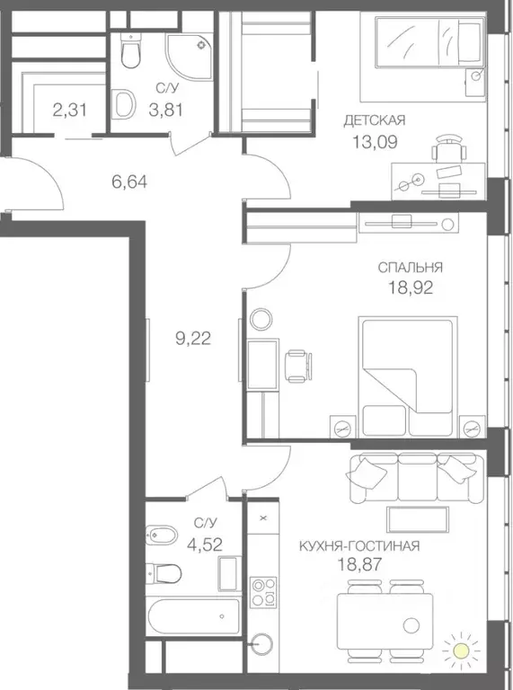 2-к кв. Москва Шмитовский проезд, 39к6 (81.31 м) - Фото 0