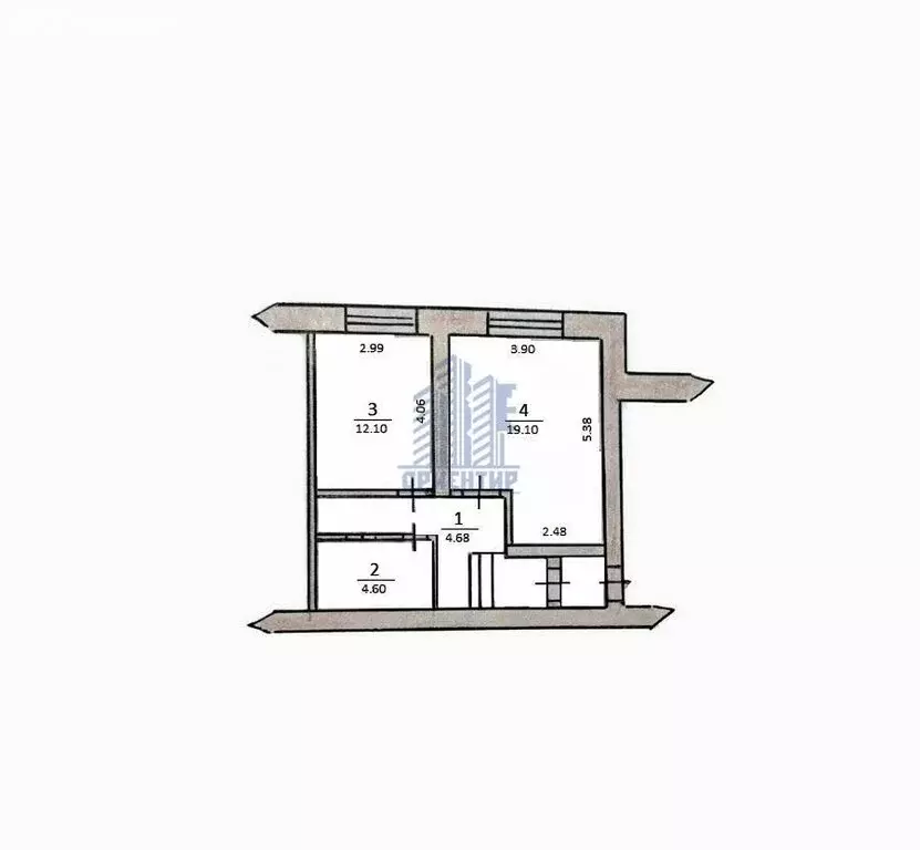 1-комнатная квартира: Чебоксары, улица Пирогова, 4 (44.2 м) - Фото 2