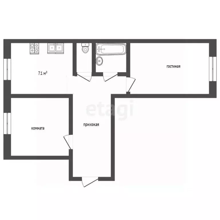 2-к кв. Ямало-Ненецкий АО, Муравленко пер. Новоселов, 3 (51.3 м) - Фото 1