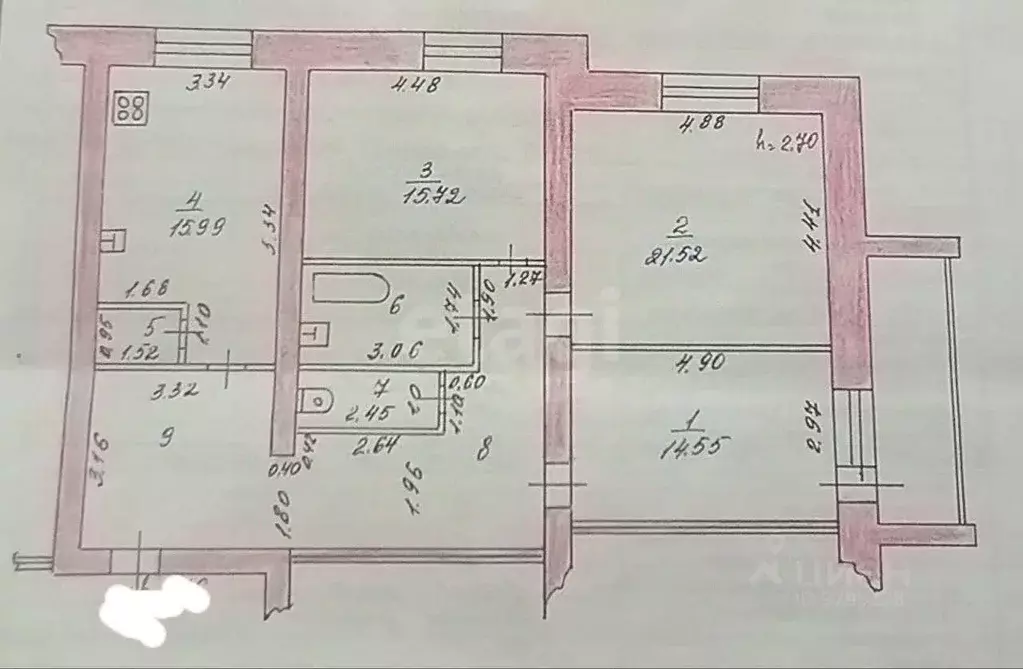 3-к кв. Татарстан, Зеленодольск ул. Гастелло, 7 (101.5 м) - Фото 2