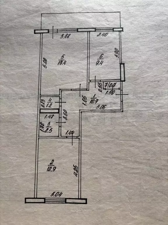 2-к. квартира, 57 м, 4/5 эт. - Фото 0