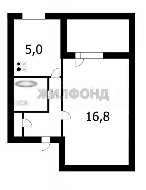 1-к. квартира, 28,9 м, 10/10 эт. - Фото 0