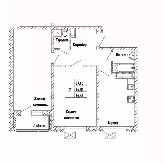 2-к кв. Сахалинская область, Южно-Сахалинск Горизонт жилой комплекс ... - Фото 1