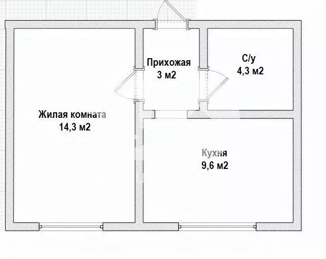 1-к кв. Новосибирская область, Новосибирск Пригородная ул., 21 (32.0 ... - Фото 1