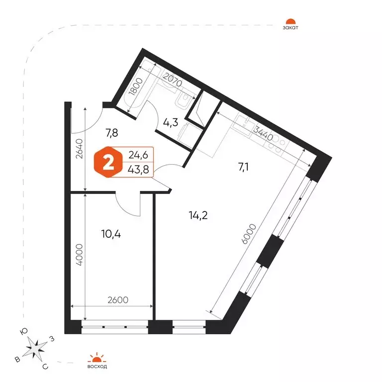 2-комнатная квартира: посёлок городского типа Некрасовский, Заводская ... - Фото 1