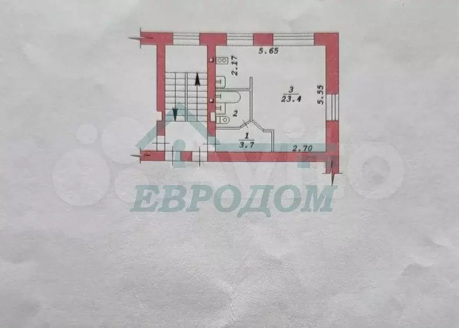 1-к. квартира, 30 м, 4/5 эт. - Фото 0