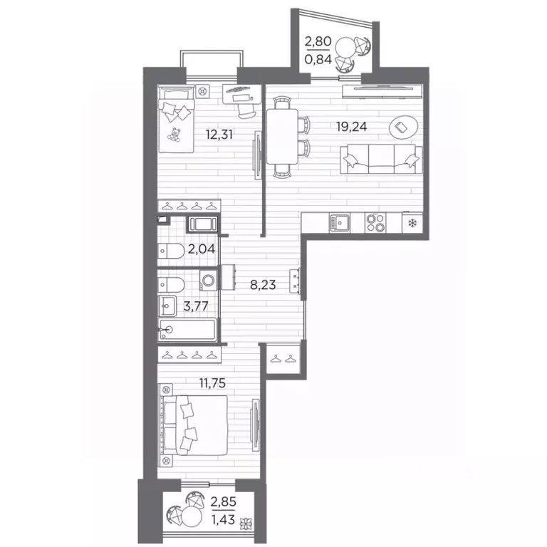 2-к кв. Санкт-Петербург Полюстровский просп., 87 (59.61 м) - Фото 1