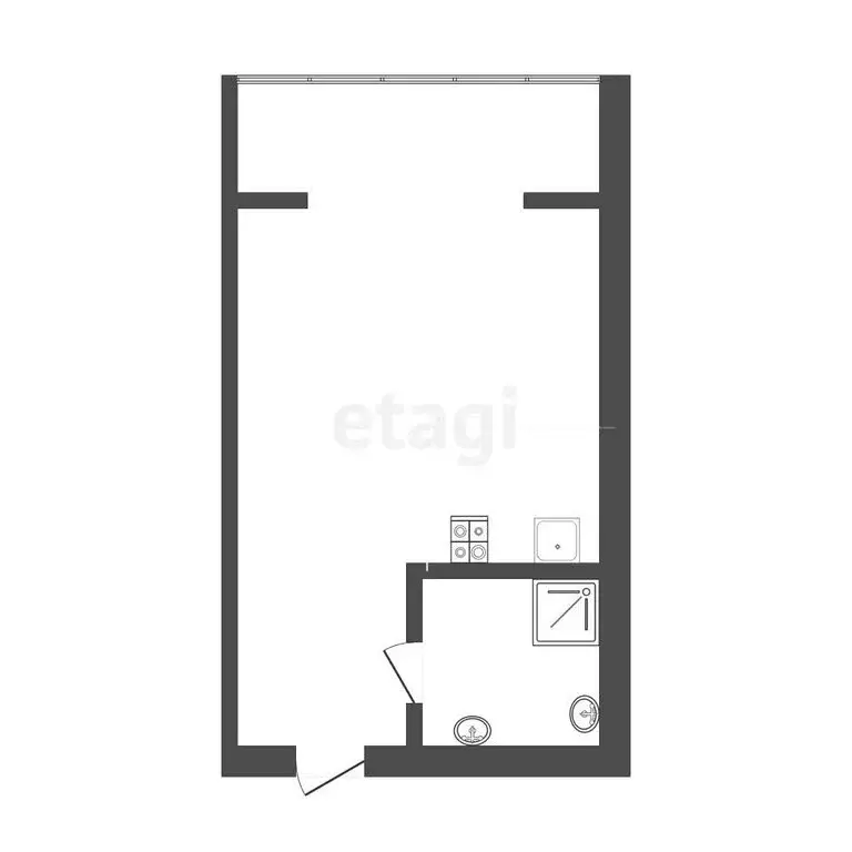Квартира-студия: Тюмень, улица Новосёлов, 115 (18 м) - Фото 1