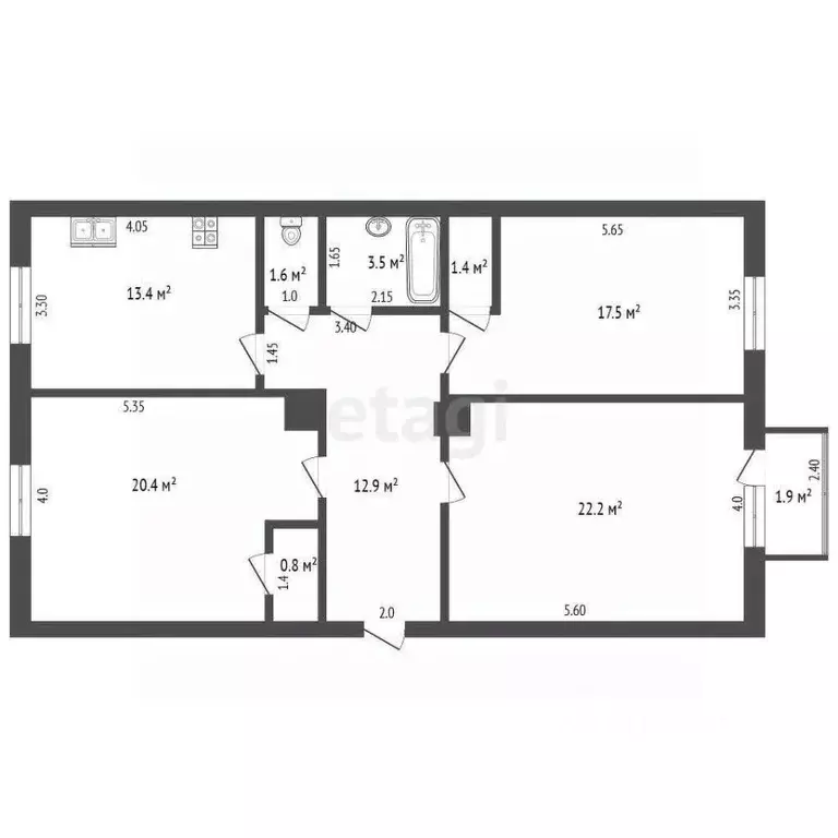 3-к кв. Саха (Якутия), Якутск ул. Петра Алексеева, 6 (93.8 м) - Фото 1