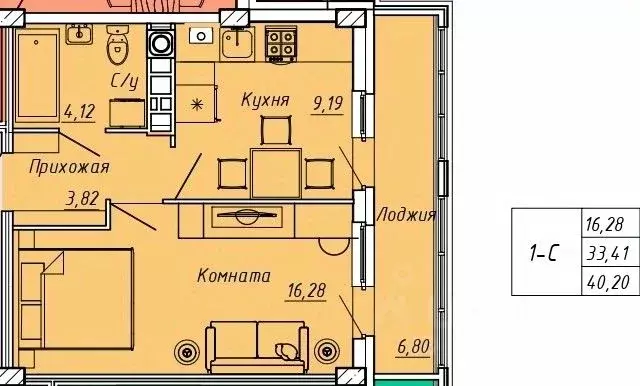 1-к кв. Ивановская область, Иваново Апрельская ул., 95 (40.2 м) - Фото 0