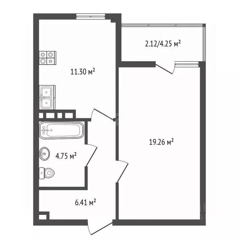 1-к кв. Самарская область, Самара Белорусская ул., 18 (44.0 м) - Фото 1