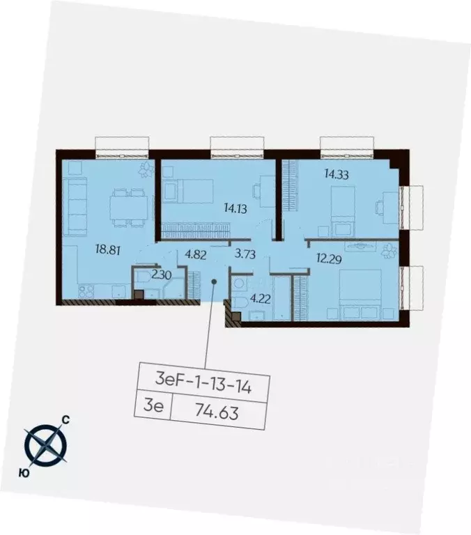 3-к кв. Москва Северный ао, Западное Дегунино р-н, Дмитровское небо ... - Фото 1